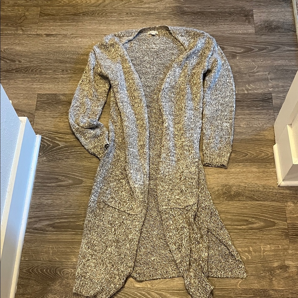 Merona Heathered Gray Open Front Long Cardigan | Women’s XL